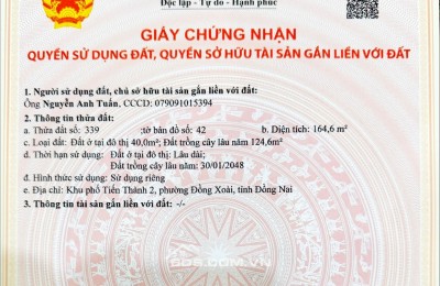 Bán đất mặt tiền đường, gần BV đa khoa tỉnh, trường học, khu CN